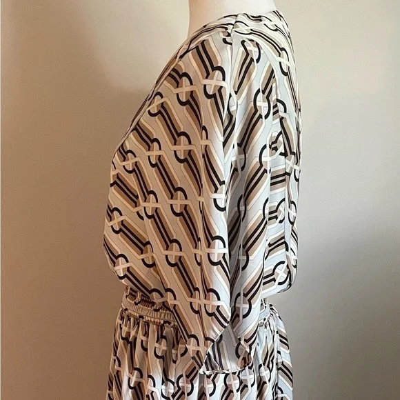 Ann Taylor Dress Size Medium Maxi Dress Blue and Tan - Picture 6 of 7